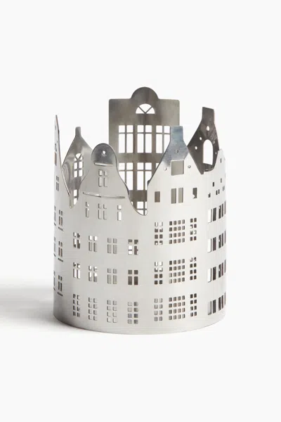 H&m City Skyline Tea Light Holder In Silver