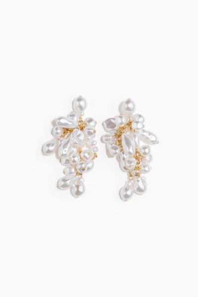 H&m Cluster Earrings In White