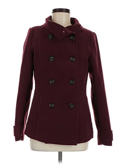 Pre-owned H&m Coat In Burgundy
