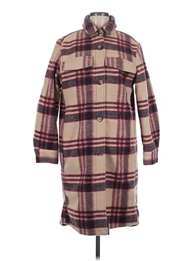 Pre-owned H&m Coat In Burgundy