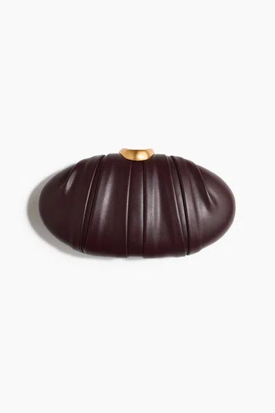 H&m Coated Clutch Bag With Chain Strap In Burgundy
