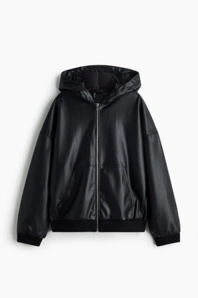 H&m Coated Jacket In Black