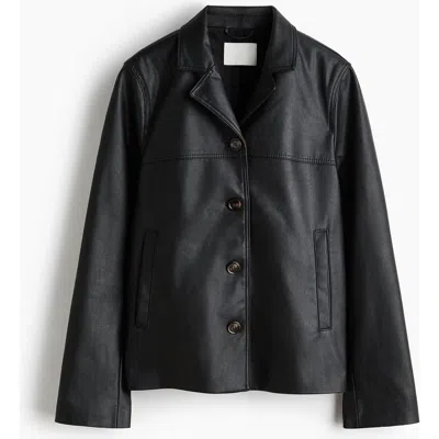H&m Coated Jacket In Black