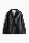 H&m Coated Jacket In Black