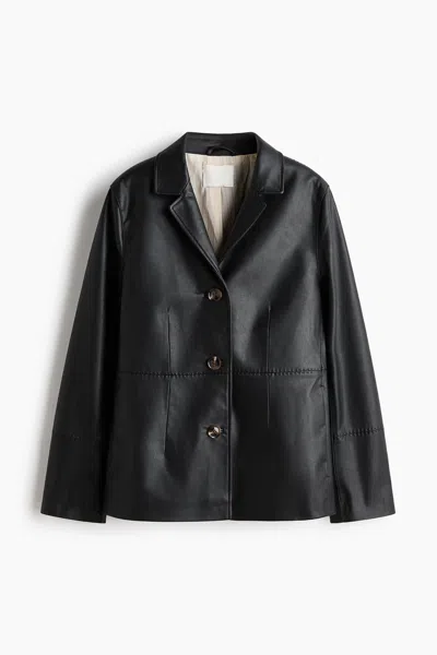 H&m Coated Jacket In Black