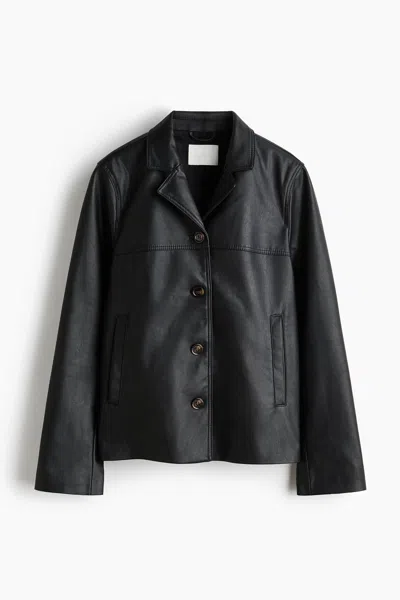 H&m Coated Jacket In Black