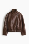 H&m Coated Jacket In Brown