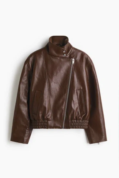 H&m Coated Jacket In Brown
