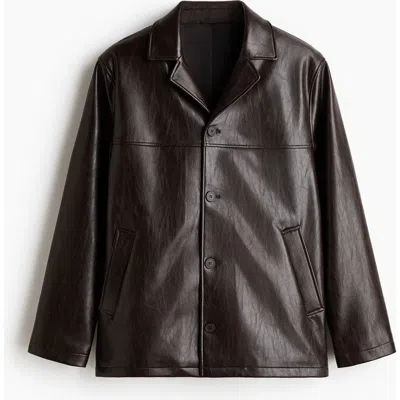 H&m Coated Jacket In Brown