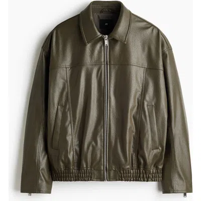 H&m Coated Jacket In Green