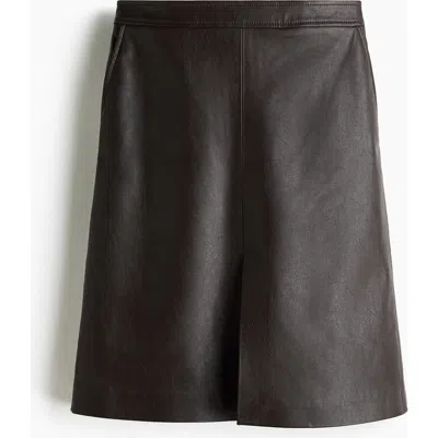 H&m Coated Skirt In Brown