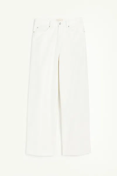 H&m Wide-leg Regular Waist Jeans In Cream