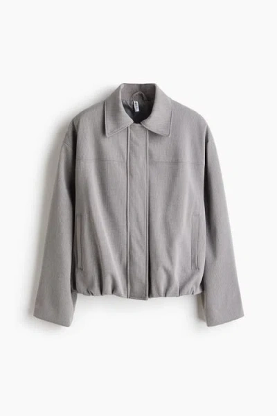 H&m Collared Bomber Jacket In Gray