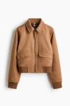 H&m Collared Bomber Jacket In Brown