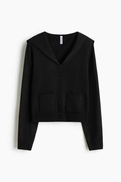 H&m Collared Cardigan In Black