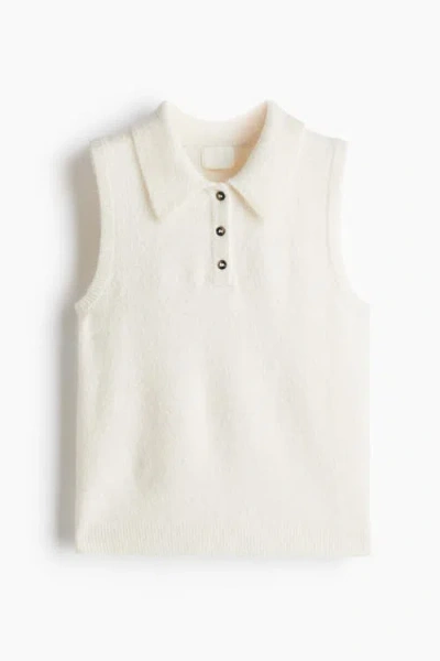 H&m Collared Sweater Vest In Neutral