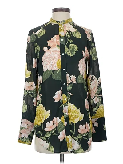 Pre-owned H&m Conscious Long Sleeve Blouse In Green