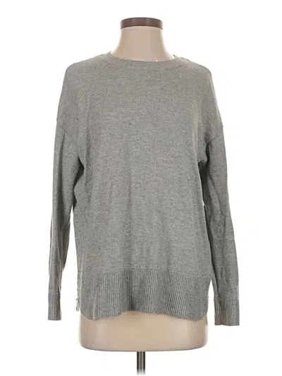 Pre-owned H&m Conscious Long Sleeve Top Gray Crew Neck Tops