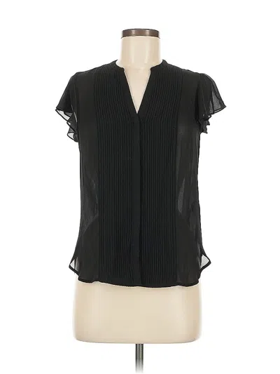 Pre-owned H&m Conscious Short Sleeve Blouse In Black