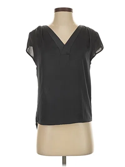 Pre-owned H&m Conscious Short Sleeve Blouse In Black
