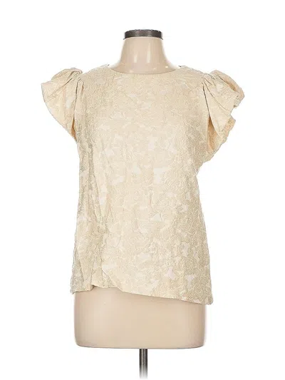 Pre-owned H&m Conscious Short Sleeve Blouse In Gold