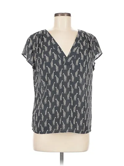Pre-owned H&m Conscious Short Sleeve Blouse In Gray