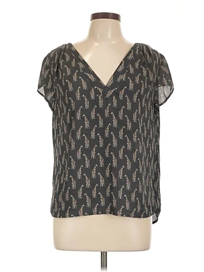 Pre-owned H&m Conscious Short Sleeve Blouse In Gray