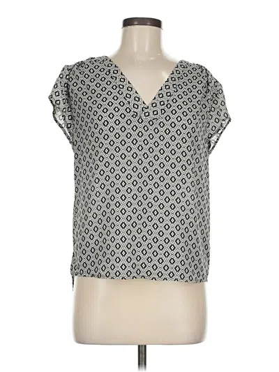 Pre-owned H&m Conscious Short Sleeve Blouse In Silver