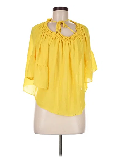 Pre-owned H&m Conscious Short Sleeve Blouse In Yellow