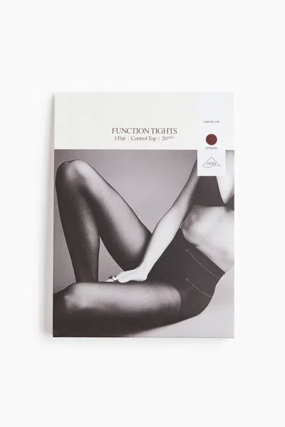 H&m Control Top Tights With Lycra 20 Denier In Black