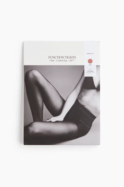 H&m Control Top Tights With Lycra 20 Denier In Black