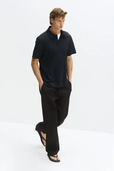 H&m Cooling Regular Fit Polo Shirt In Black