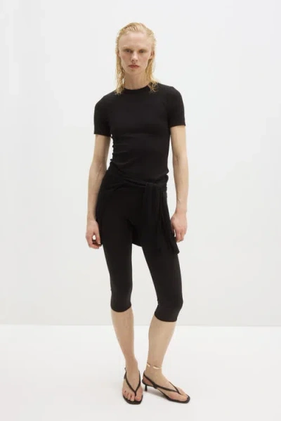 H&m Cooling Slim Fit Ribbed T-shirt In Black