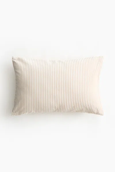 H&m Corduroy Cushion Cover In Cream