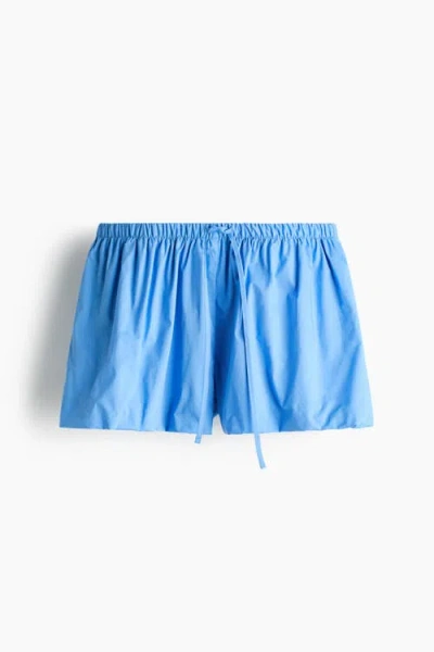 H&m Cotton Balloon Beach Shorts In Blue