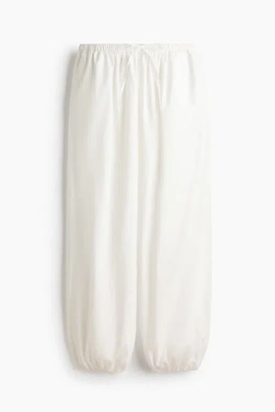 H&m Cotton Balloon Trousers In Neutral