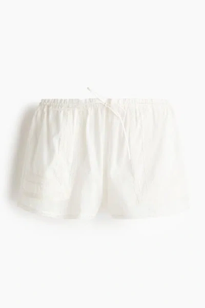H&m Cotton Beach Shorts In Gray