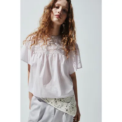 H&m Cotton Blouse With Eyelet Embroidery In White