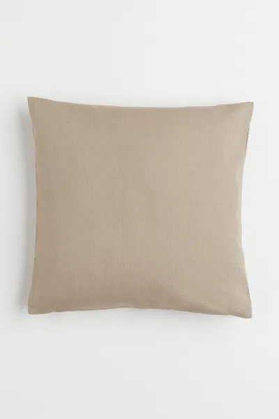 H&m Cotton Canvas Cushion Cover In Beige