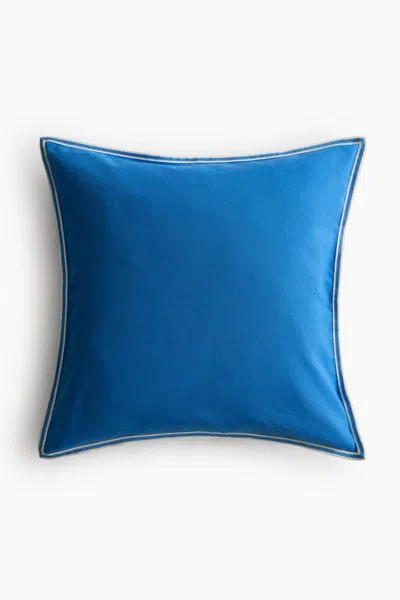 H&m Cotton Canvas Cushion Cover In Bright Blue