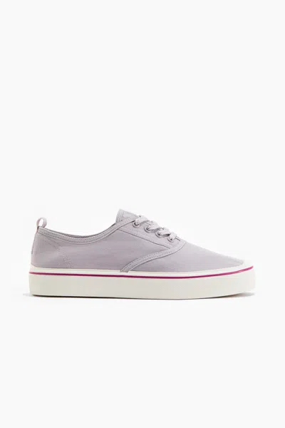 H&m Cotton Canvas Sneakers In Blue