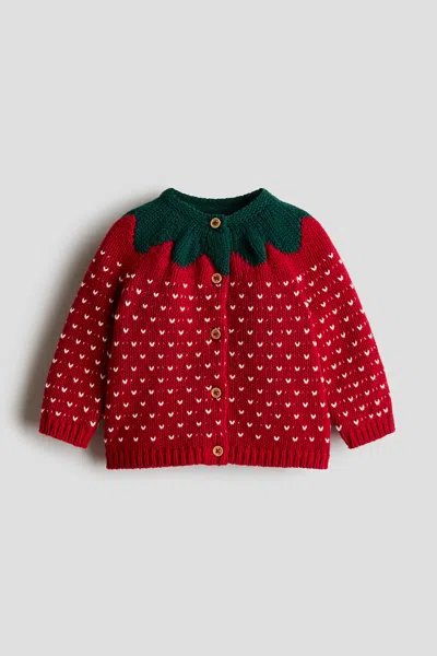 H&m Babies' Cotton Cardigan In Burgundy