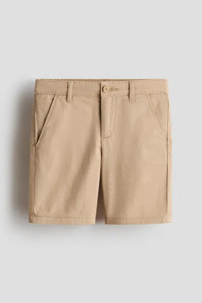 H&m Kids' Cotton Chino Shorts In Neutral