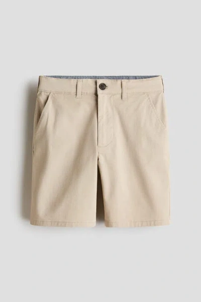 H&m Kids'  Cotton Chino Shorts In Brown