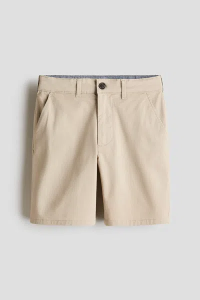 H&m Kids' Cotton Chino Shorts In Neutral