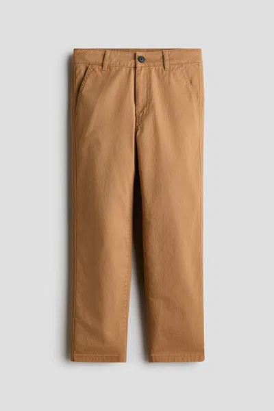 H&m Kids' Cotton Chinos In Brown