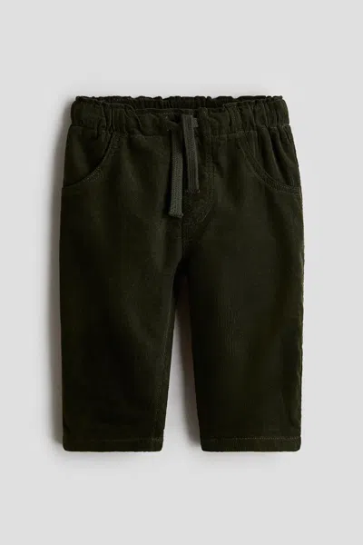 H&m Kids' Cotton Corduroy Joggers In Black