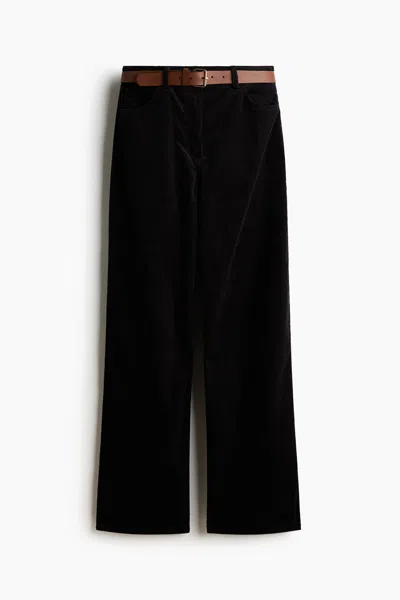 H&m Cotton Corduroy Pants In Black