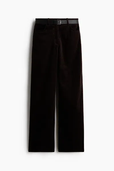 H&m Cotton Corduroy Pants In Dark Brown