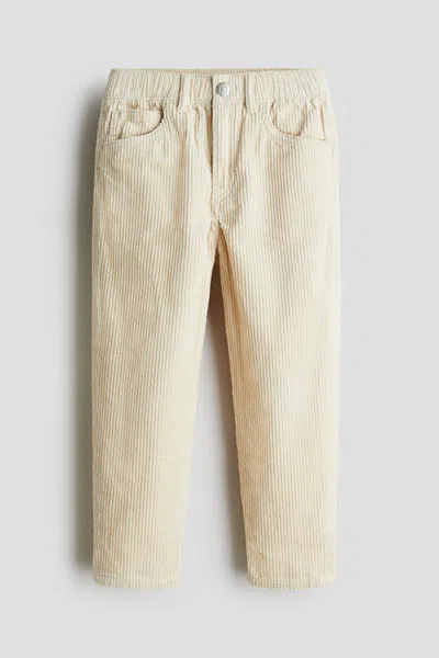 H&m Kids' Cotton Corduroy Pants In Neutral